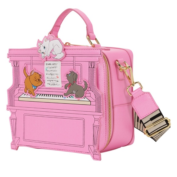 Disney The Aristocats Figural Piano Loungefly Crossbody Bag NWT - Picture 2 of 4